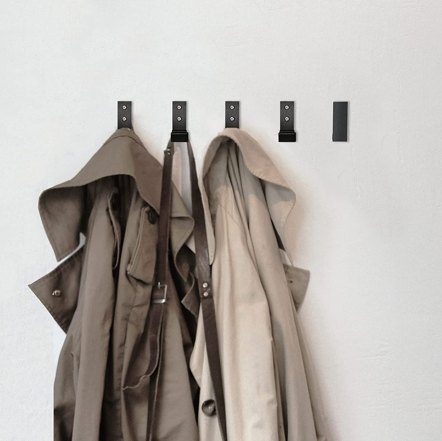 HASTHIP 2Pcs Folding Coat Hooks, Matte Black Wall Hooks for Hanging Coats Bathroom Towel Hooks Hardware, Heavy Duty Alloy Wall Hooks for Clothes, Bag, Hat, Towel, Bag, Backpack (Black) HASTHIP 2Pcs Folding Coat Hooks, Matte Black Wall Hooks for Hanging Coats Bathroom Towel Hooks Hardware, Heavy Duty Alloy Wall Hooks for Clothes, Bag, Hat, Towel, Bag, Backpack (Black)